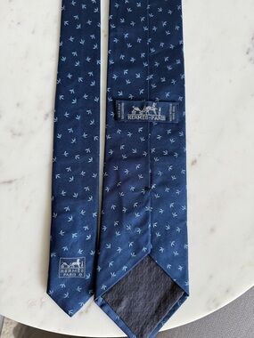Hermes Pattern Print Silk Tie